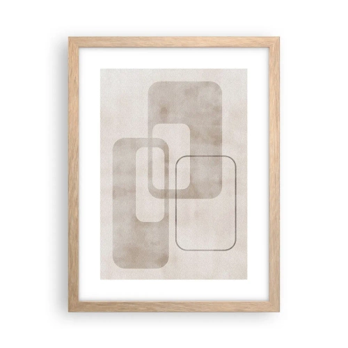 Plakat w ramie jasny dąb - Geometryczna fuga - 30x40 cm