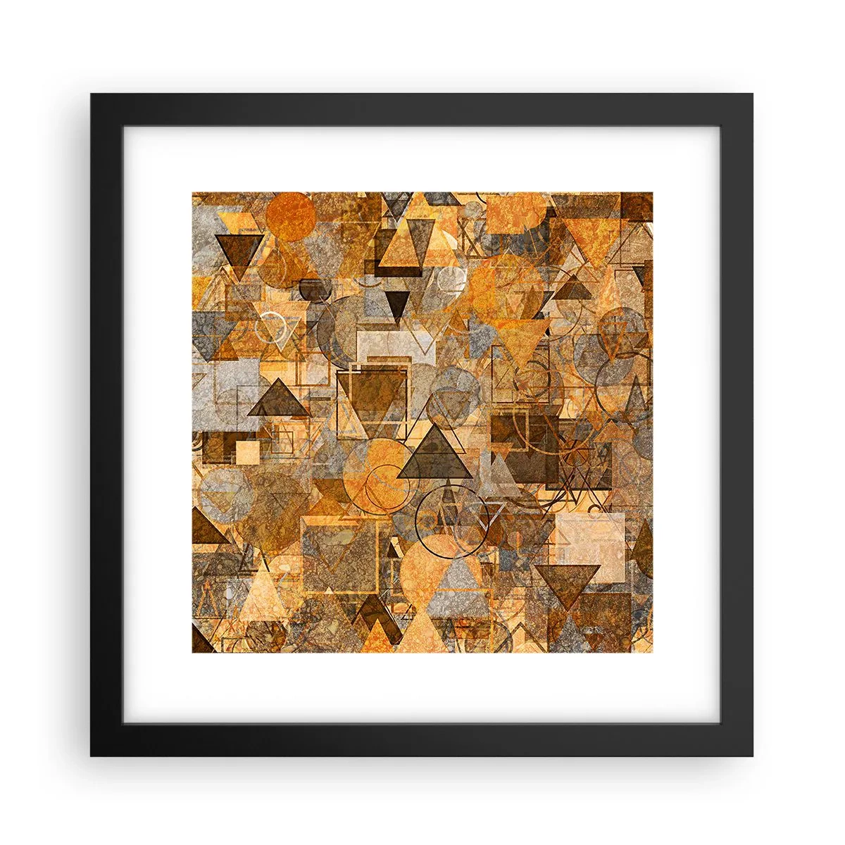 Plakat w czarnej ramie - Świat ujęty w formę - 30x30 cm