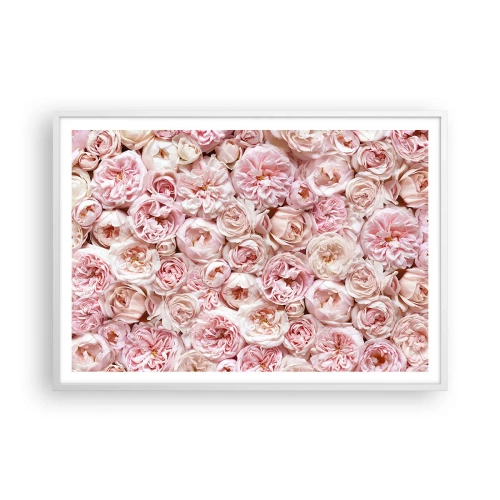 Plakat w białej ramie - Usłane różami - 100x70 cm