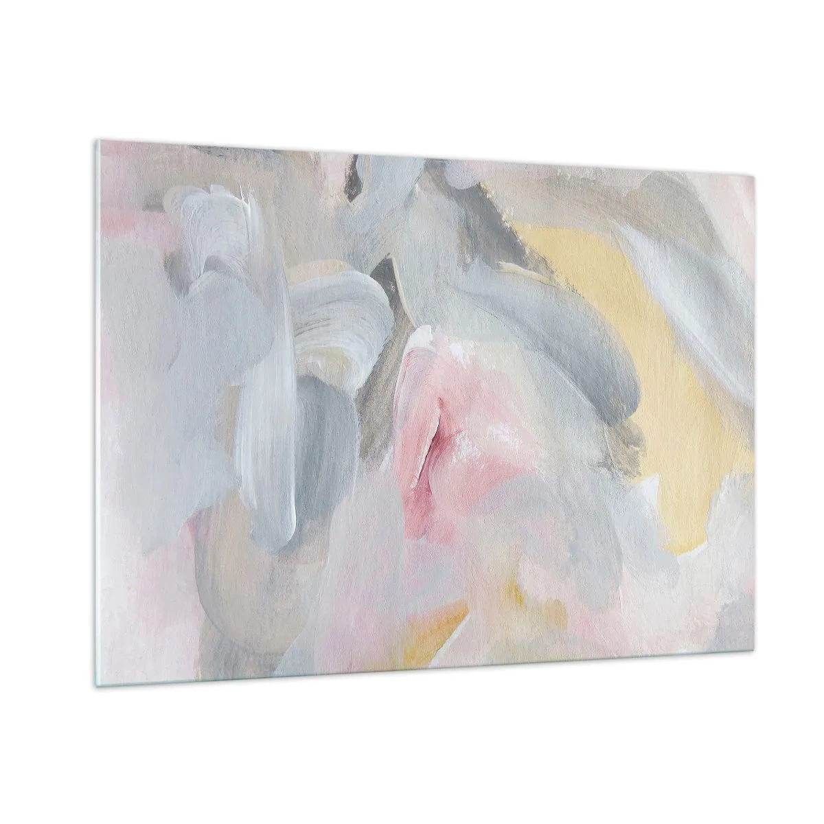 Obraz na szkle - Abstrakcyjna kompozycja w pastelowych kolorach - 100x70cm - W pastelowym świecie - Nowoczesna dekoracja ścienna do salonu, kuchni i sypialni ARTTOR