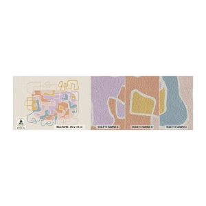Fototapeta Próbka Premium Sand - Labirynt – radosna przygoda - Minimalizm, Pastelowy, Linie - 100x30 cm