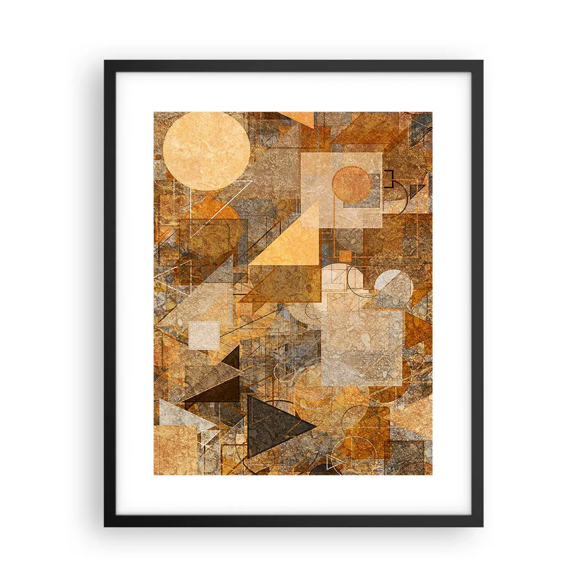 Plakat w czarnej ramie - Kubistyczne studium brązu - 40x50 cm