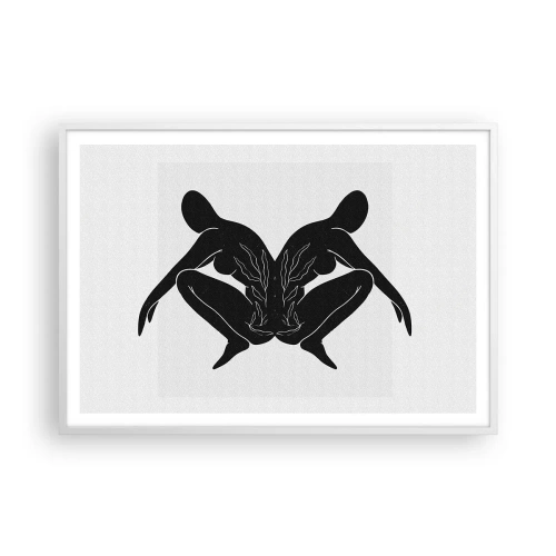 Plakat w białej ramie - Wspólna dusza - 100x70 cm