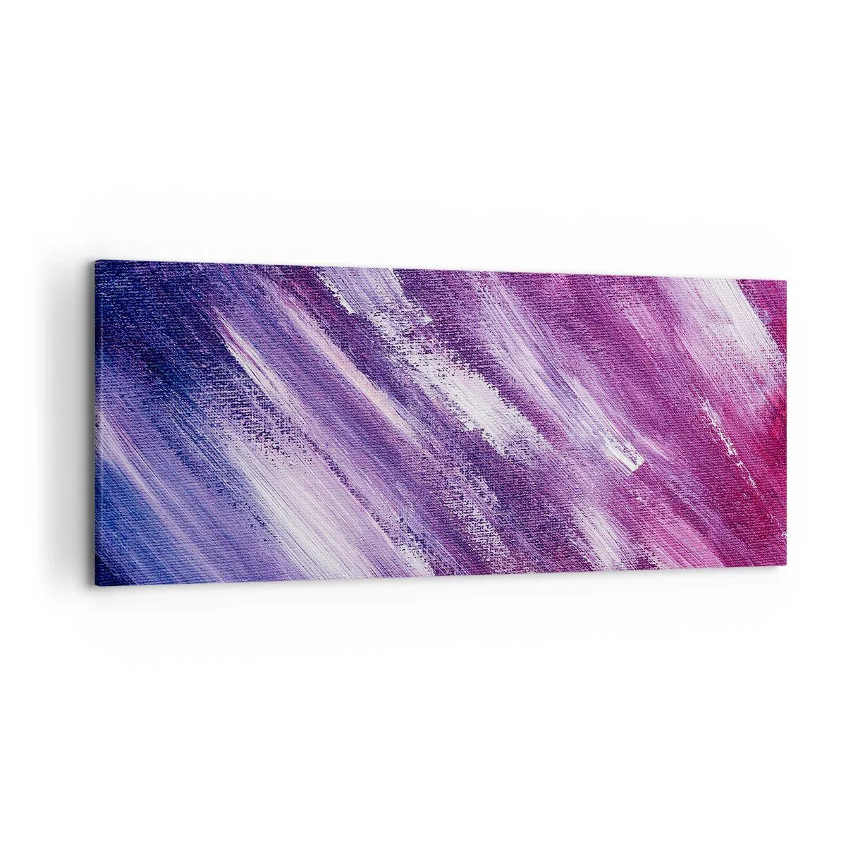 Obraz na płótnie - Abstrakcyjne pociągnięcia pędzla w odcieniach fioletu i różu - 120x50cm - Gdy wieje słoneczny wiatr - Nowoczesna dekoracja ścienna do salonu i sypialni ARTTOR