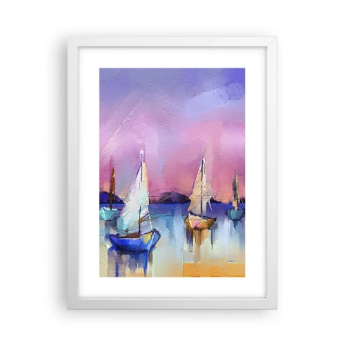 Plakat w białej ramie - Kierunek: szerokie wody - 30x40 cm