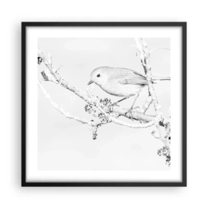 Plakat w czarnej ramie - Zimowy poranek - 50x50 cm