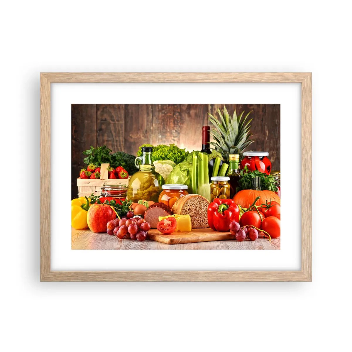 Plakat w ramie jasny dąb - Wędzone, pieczone, marynowane - 40x30 cm