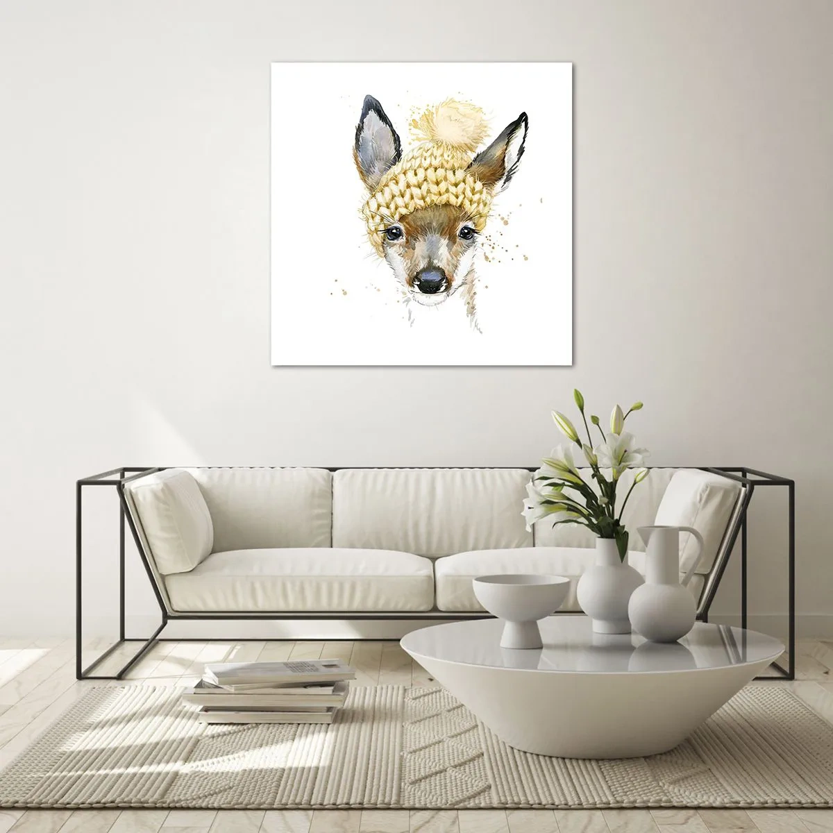 Obraz na szkle - Na zimę w śnieżnym lesie - 30x30 cm