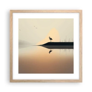 Plakat w ramie jasny dąb - Pan na jeziorze - 40x40 cm
