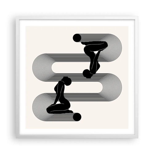 Plakat w białej ramie - Zmysłowa symetria - 60x60 cm