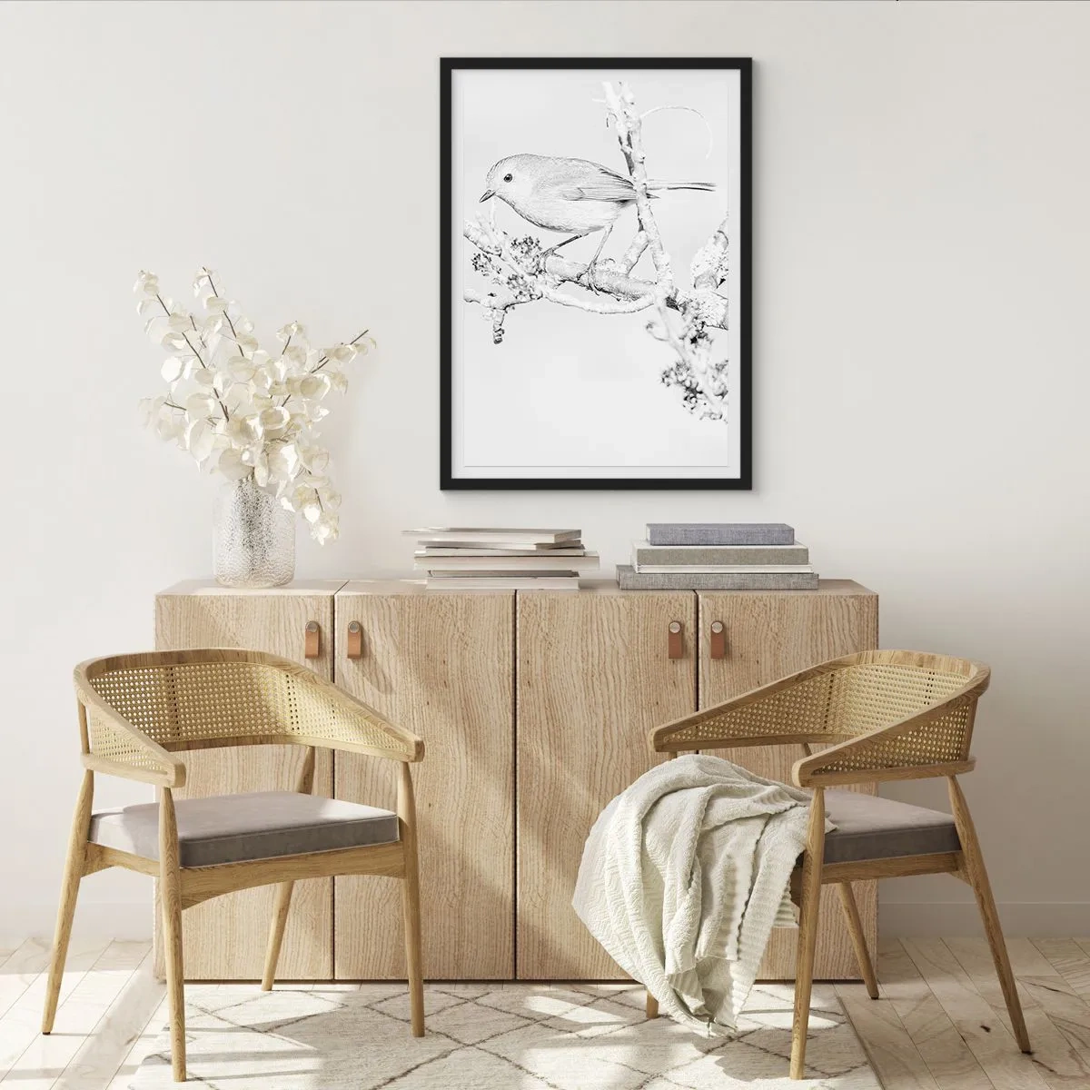 Plakat w czarnej ramie - Zimowy poranek - 61x91 cm