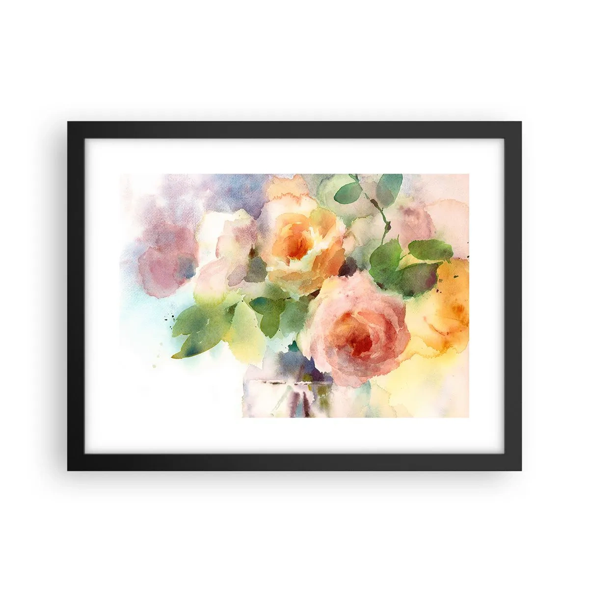 Plakat w czarnej ramie - Delikatne jak akwarela - 40x30 cm