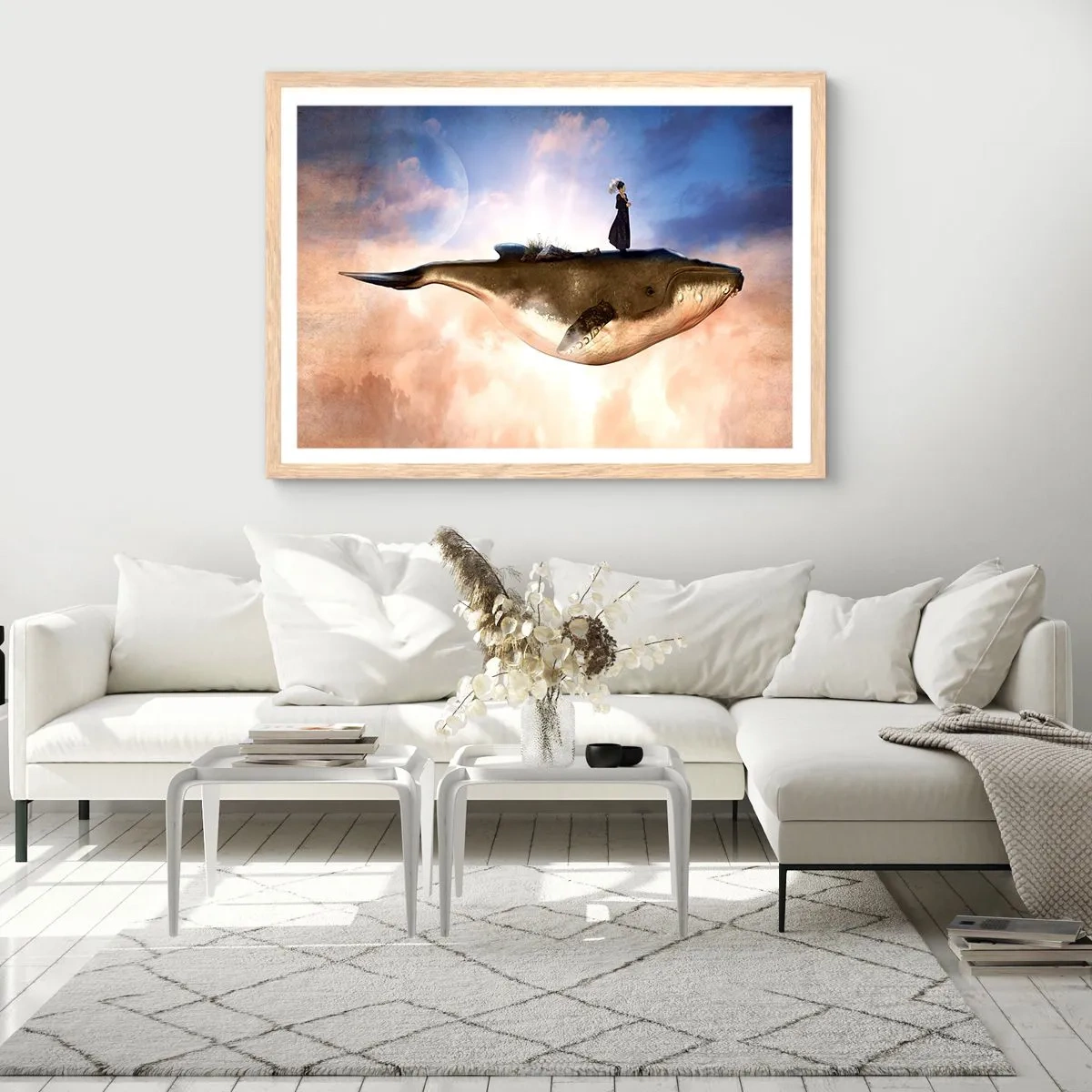 Plakat w ramie jasny dąb - Nadrealna podróż - 100x70 cm