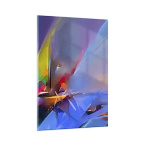 Obraz na szkle - Abstrakcyjna kompozycja z intensywnymi kolorami - 80x120cm - Śmigła jak ptak - Nowoczesna dekoracja ścienna do salonu i sypialni ARTTOR