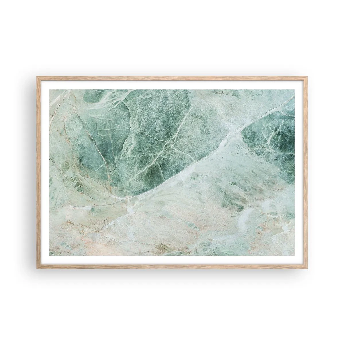 Plakat w ramie jasny dąb - Szlachetny chłód kamienia - 100x70 cm