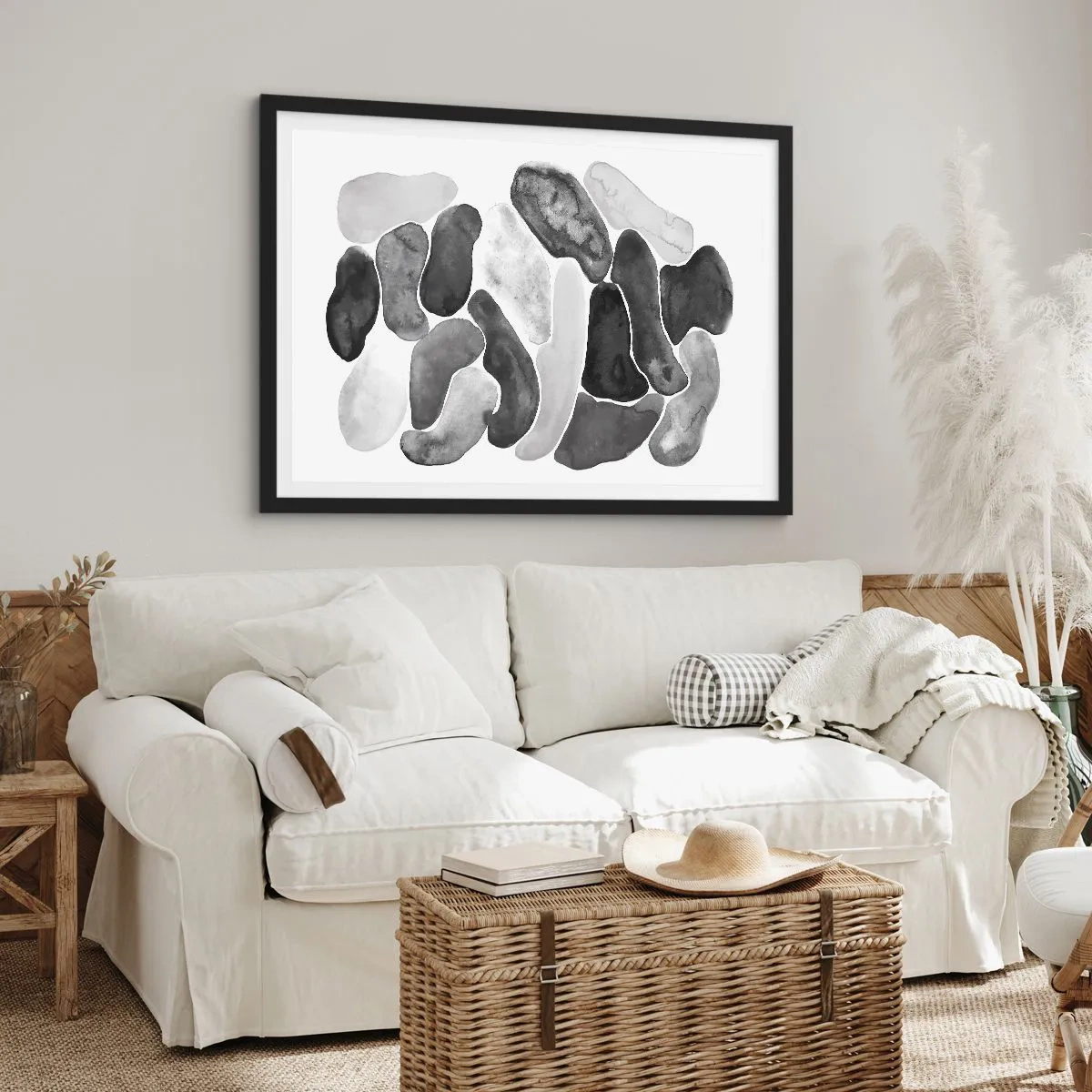Plakat w czarnej ramie - Abstrakcja kamienista - 50x40 cm