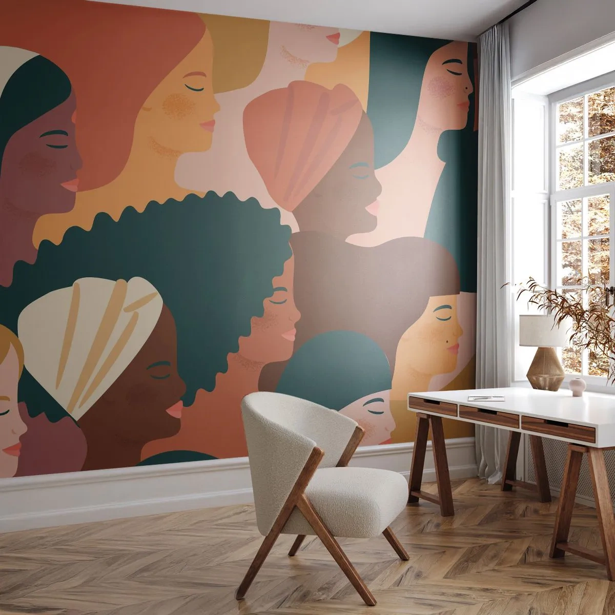 Fototapeta Premium Canvas - Kolorowe profile kobiet w różnorodnych stylizacjach - 100x70cm - Tylko kobiecość - Nowoczesna dekoracja ścienna do salonu i sypialni ARTTOR