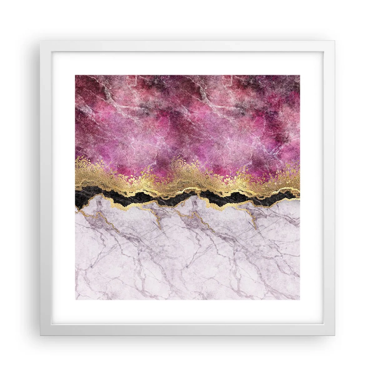 Plakat w białej ramie - Na granicy - 40x40 cm