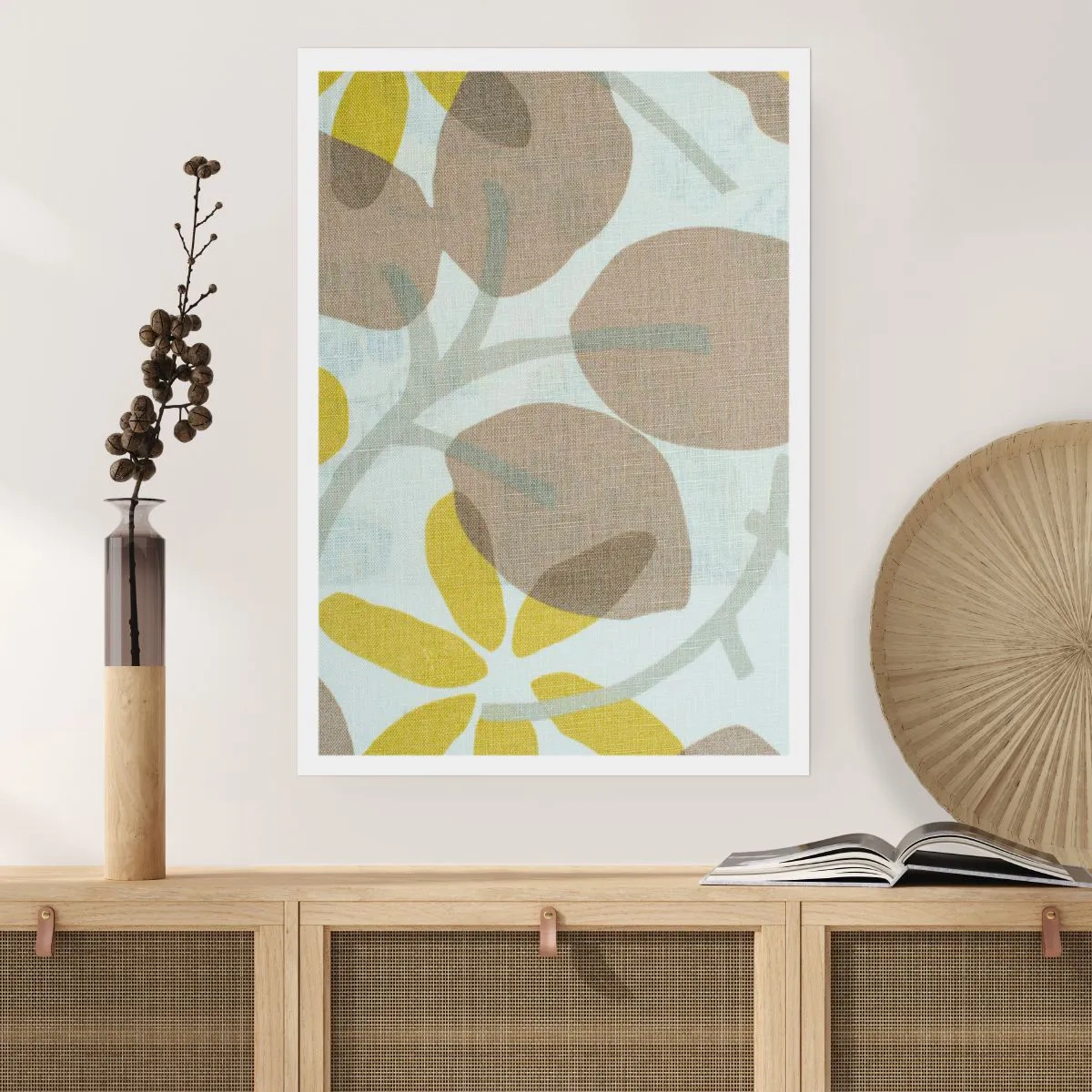 Plakat - Delikatna botaniczna grafika w naturalnych barwach - 50x70cm - Kompozycja w pełnym słońcu - Nowoczesna dekoracja ścienna do salonu, kuchni i sypialni ARTTOR