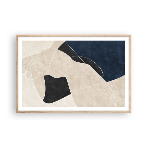 Plakat w ramie jasny dąb - Kompozycja abstrakcyjna – kontrast barw - 91x61 cm