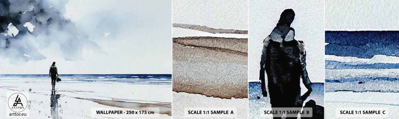 Fototapeta Próbka Standard Eco - Rozmowa z morzem - Samotny, Człowiek, Brzeg Morza - 100x30 cm