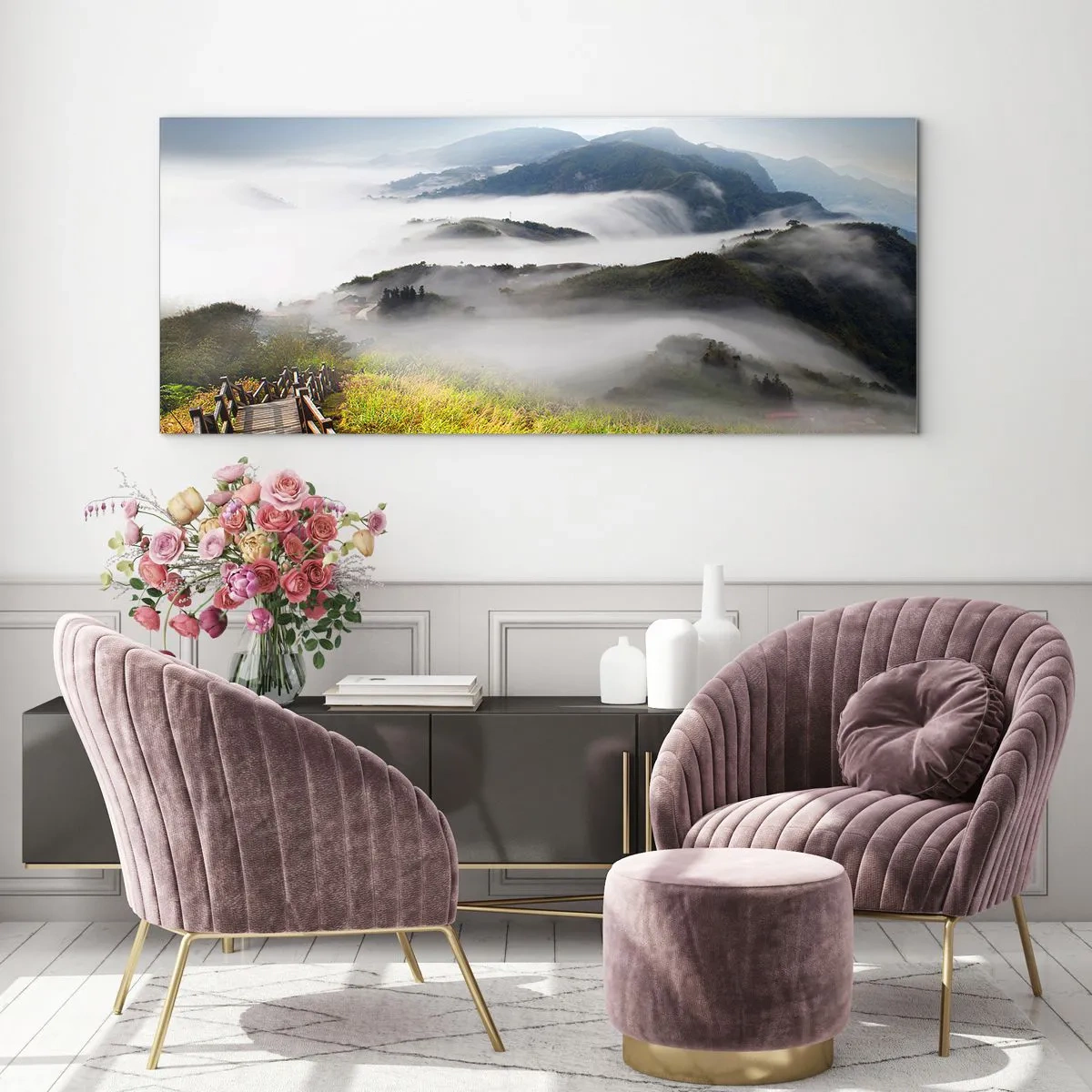 Obraz na szkle - Utkane z blasku i mgły - 100x40 cm