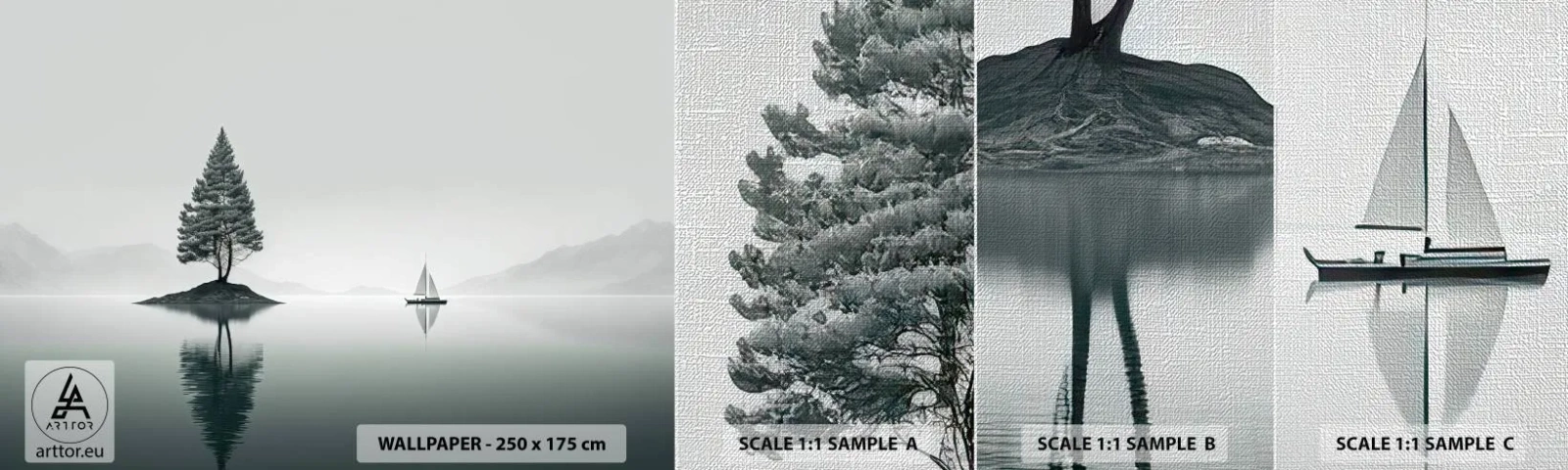 Fototapeta Próbka Premium Canvas - Marzenie senne - Spokój, Żaglówka, Jezioro - 100x30 cm