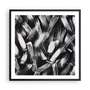 Plakat w czarnej ramie - Abstrakcja w duchu industrialnym - 60x60 cm