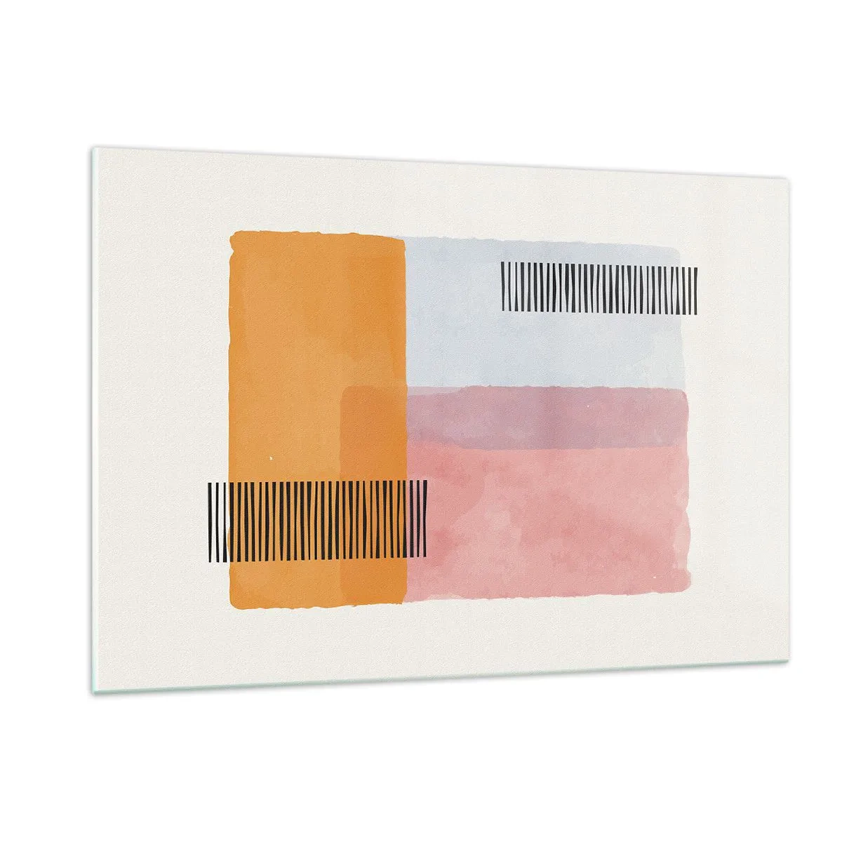 Obraz na szkle - Abstrakcyjne prostokąty z liniami w stylu minimalistycznym - 120x80cm - Z kąta w kąt - Nowoczesna dekoracja ścienna do salonu, kuchni i sypialni ARTTOR