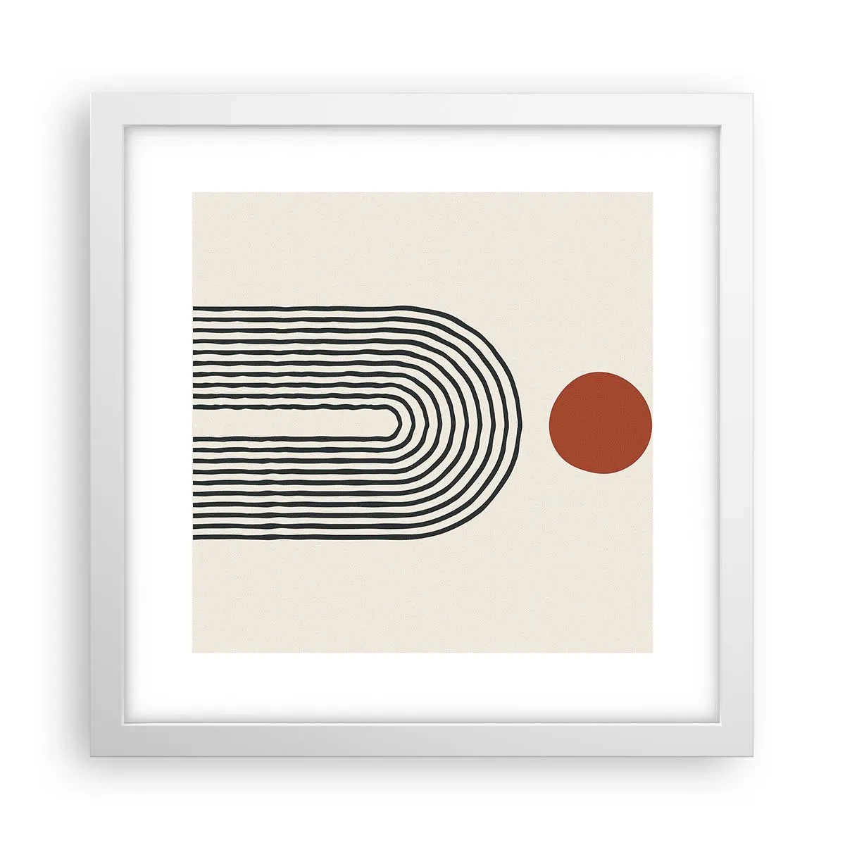 Plakat w białej ramie - Magnetyzm kształtów i barw - 30x30 cm