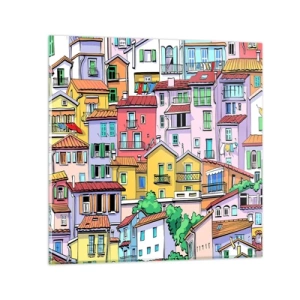Obraz na szkle - Wesołe miasto - 30x30 cm