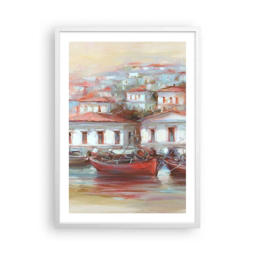Plakat w białej ramie - Szczęśliwe miasteczko - 50x70 cm