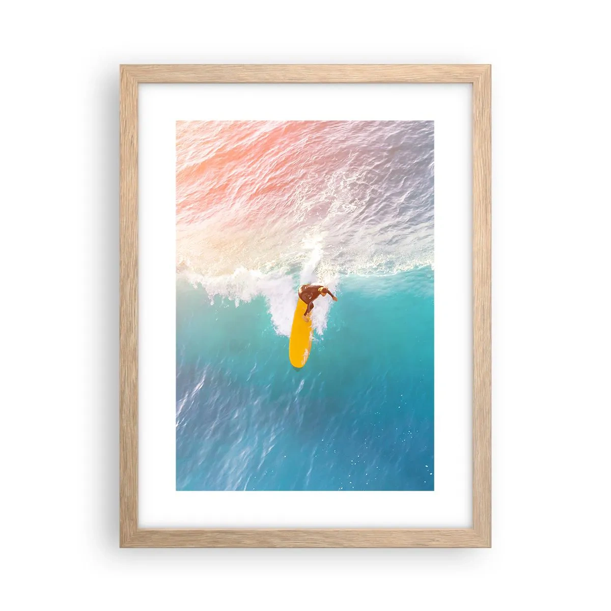 Plakat w ramie jasny dąb - Oceaniczny jeździec - 30x40 cm