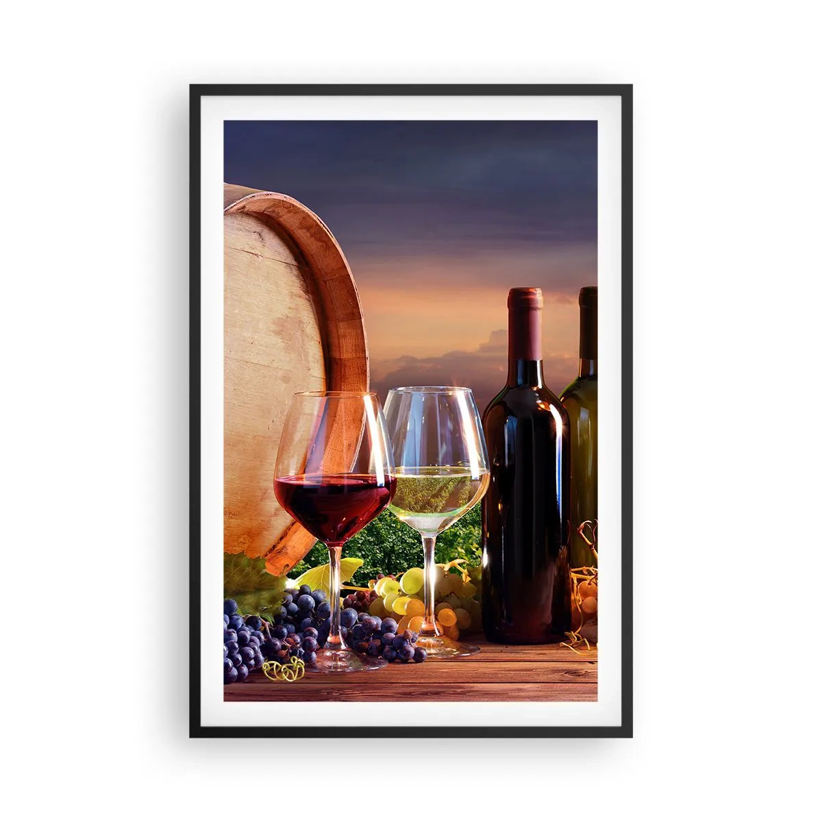 Plakat w czarnej ramie - Tu życie ma smak - 61x91 cm
