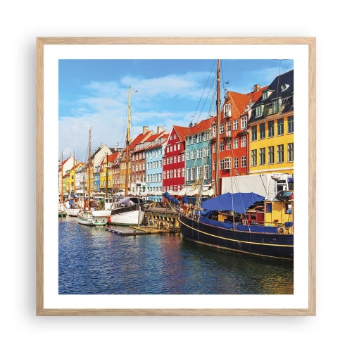 Plakat w ramie jasny dąb - Radosne nabrzeże - 60x60 cm