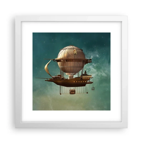 Plakat w białej ramie - Juliusz Verne pozdrawia - 30x30 cm