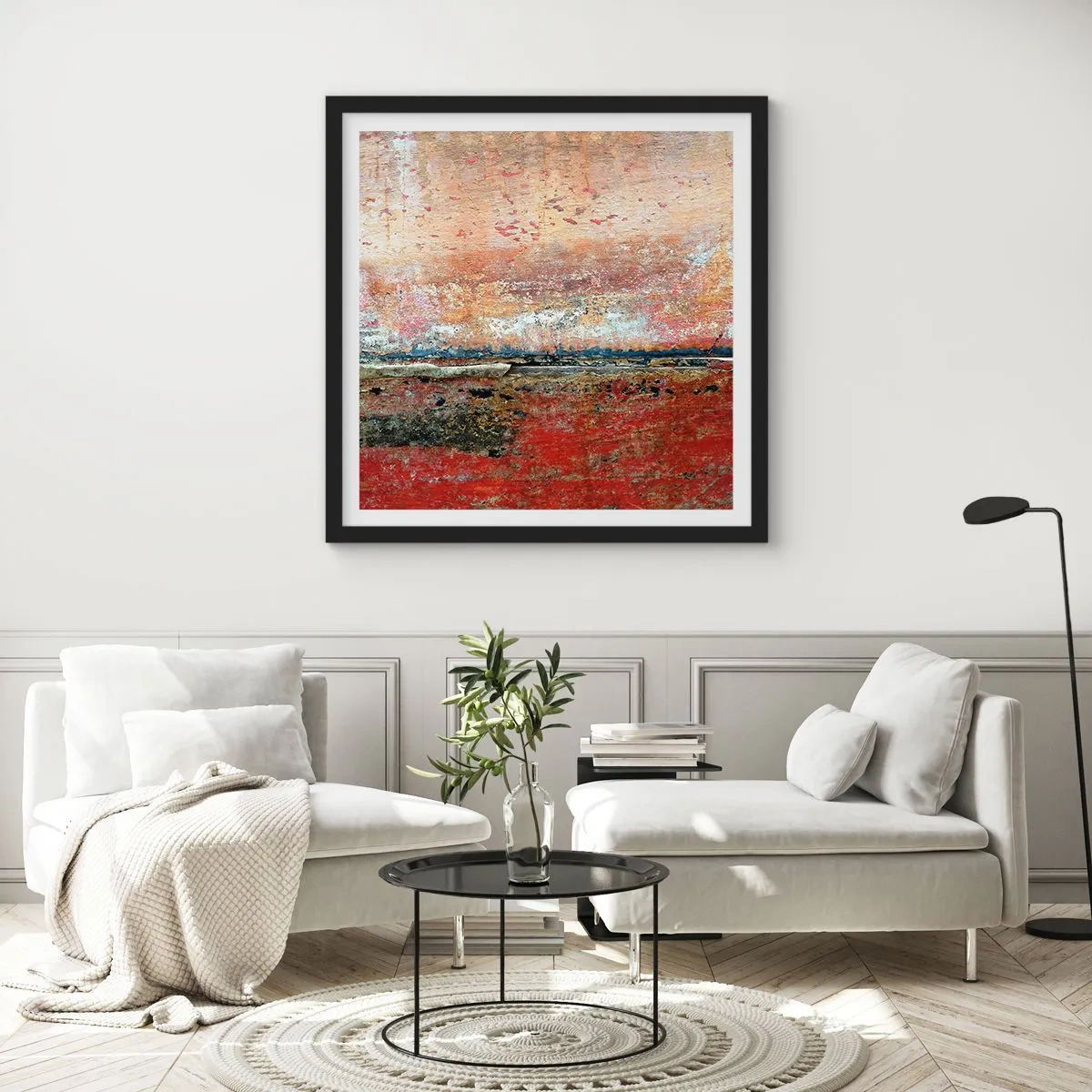 Plakat w czarnej ramie - Może to morze - 60x60 cm