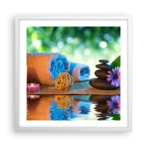 Plakat w białej ramie - Czas dla ciała - 50x50 cm