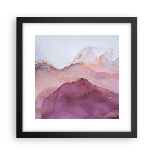 Plakat w czarnej ramie - Fale lila i fioletu - 30x30 cm