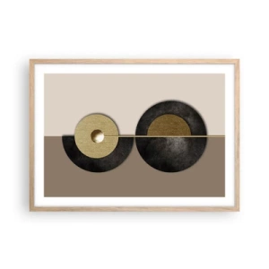 Plakat w ramie jasny dąb - Wariacje wokół koła - 70x50 cm