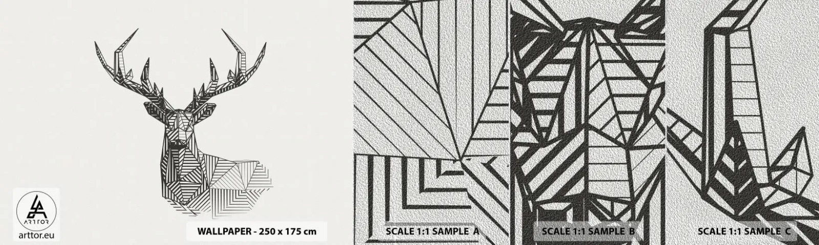 Fototapeta Próbka Premium Sand - Jeleń w kubistycznym stylu - Abstrakcja, Jeleń, Zwierzęta - 100x30 cm