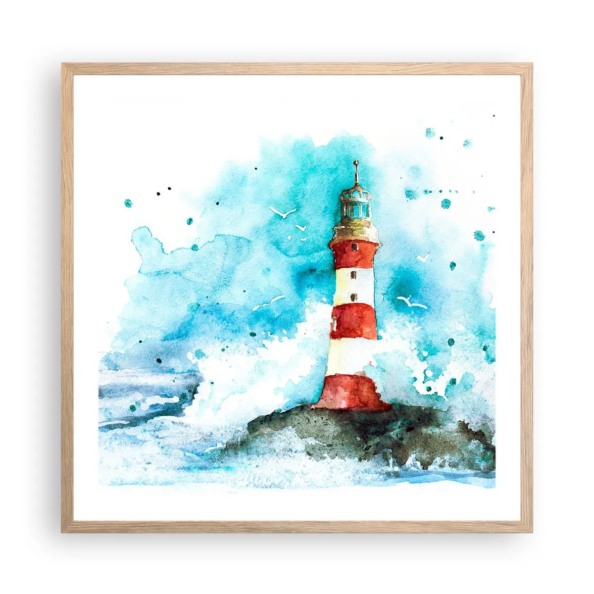 Plakat w ramie jasny dąb - Jedność żywiołów - 60x60 cm