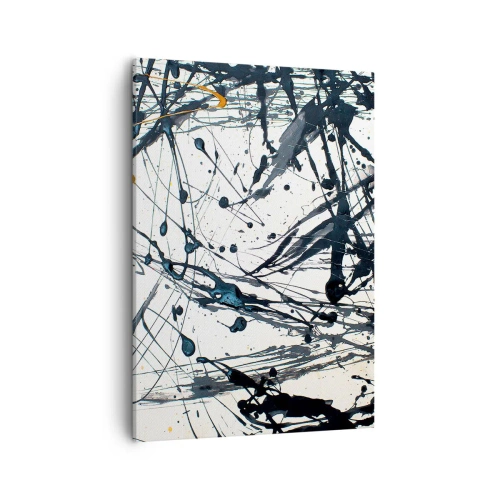 Obraz na płótnie - Abstrakcyjne plamy i linie w odcieniach szarości - 50x70cm - Z sensem czy bez sensu? - Nowoczesna dekoracja ścienna do salonu, kuchni i sypialni ARTTOR