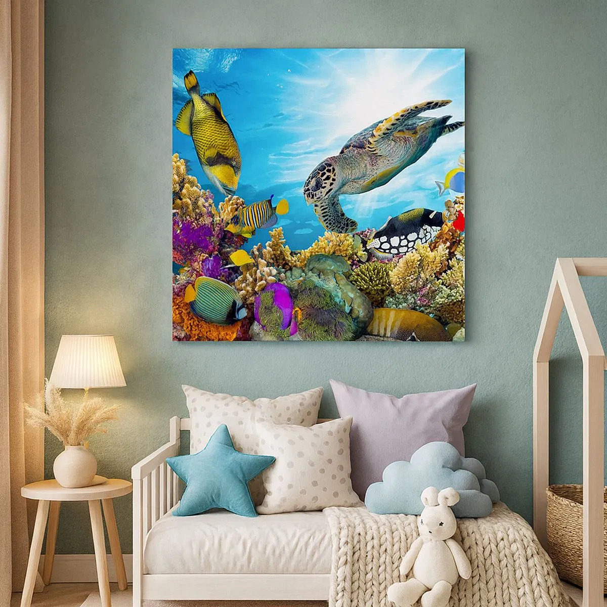 Obraz na płótnie - Koralowa promenada - 30x30 cm