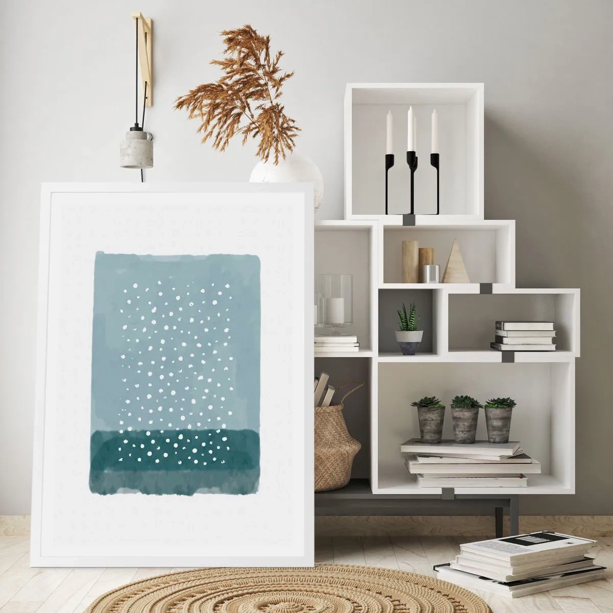 Plakat w białej ramie - Wyrosłe na błękicie - 50x70 cm