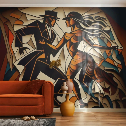 Fototapeta Premium Canvas - Taniec pasji i namiętności - Kubizm, Taniec, Para - 400x280 cm