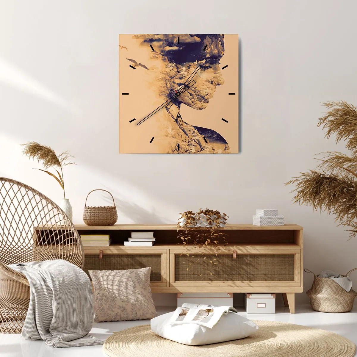 Zegar ścienny - Piękna z natury - 30x30 cm