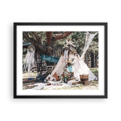 Plakat w czarnej ramie - Make love… - 50x40 cm