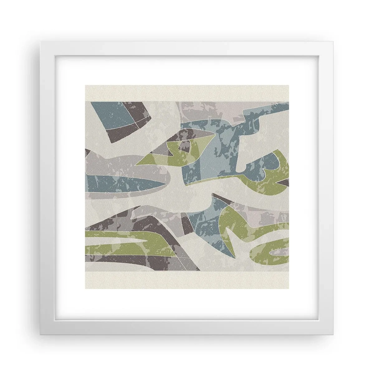 Plakat w białej ramie - Kompozycja za szybą - 30x30 cm