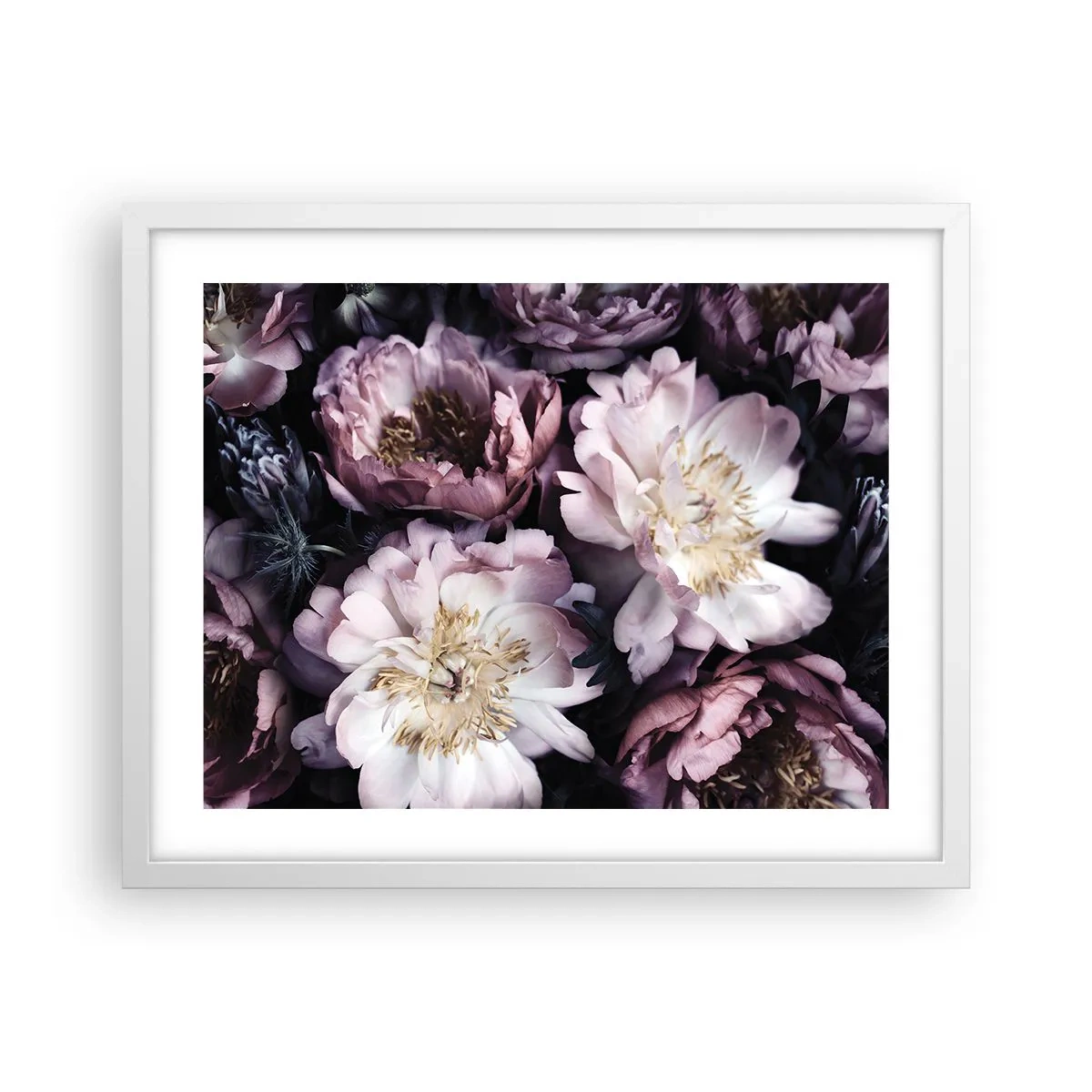 Plakat w białej ramie - Bukiet w dawnym stylu - 50x40 cm